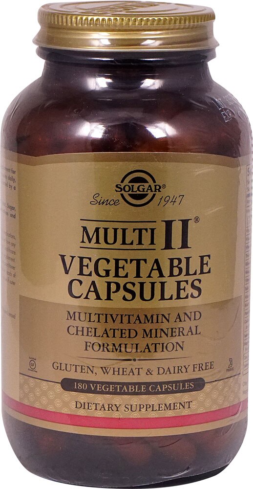 Solgar Multi II Vegetable Capsules, 180 Veggie Caps